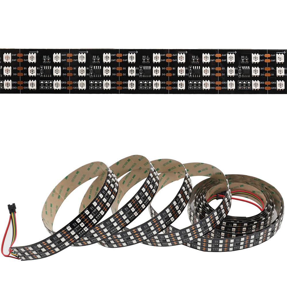 DC24V Brightest Triple Rows TM1934 5050SMD Breakpoint-Resume 16.4Ft 900LEDs Addressable RGB LED Strip Lights DC24V Brightest Triple Rows TM1934 5050SMD Breakpoint-Resume 16.4Ft 900LEDs Addressable RGB LED Strip Lights